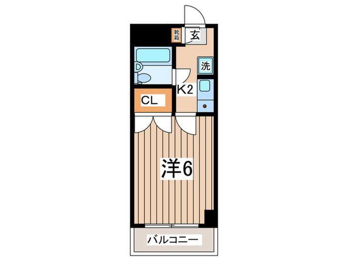 アメニティー山本(1K/2階)の間取り写真