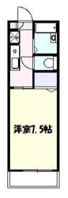 アルカディア宮崎台(1K/1階)の間取り写真