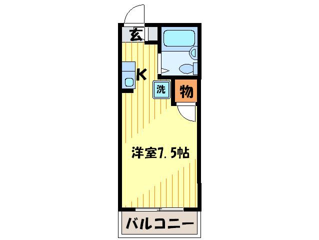 エトワール芳川I(ワンルーム/1階)の間取り写真