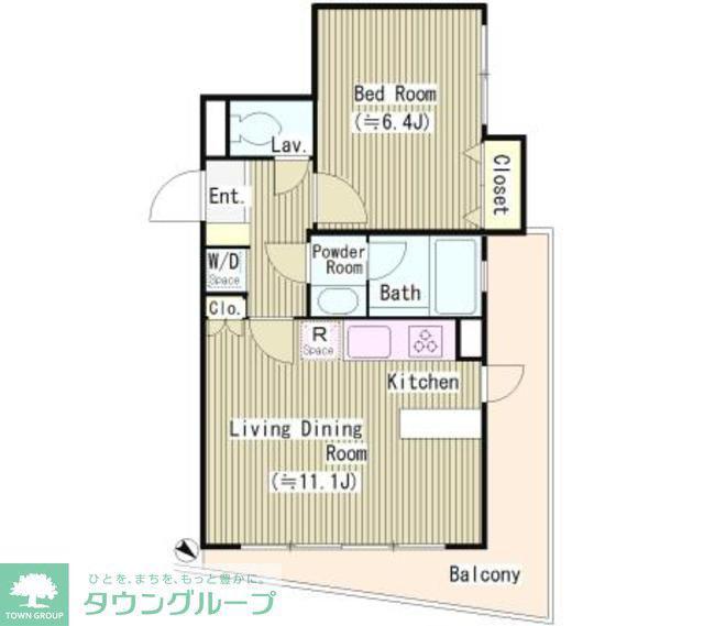 ヨークレジデンス(1LDK/2階)の間取り写真