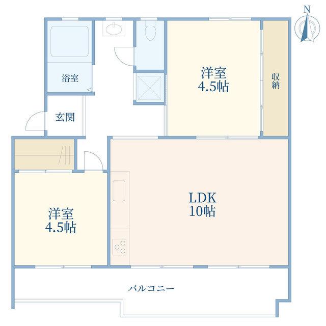 田園青葉台団地10号棟(2LDK/5階)の間取り写真