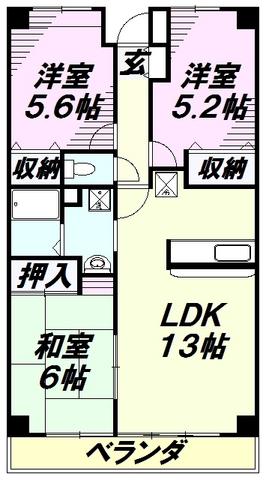 ライフプレイスシーマII(3LDK/2階)の間取り写真