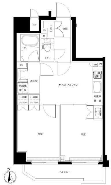 ルーブル練馬伍番館(2DK/1階)の間取り写真