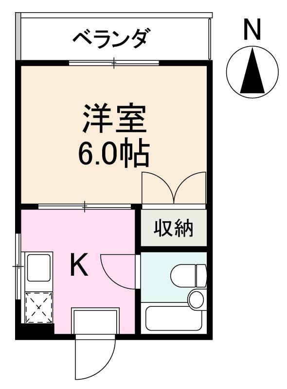コート藤塚III(1K/4階)の間取り写真