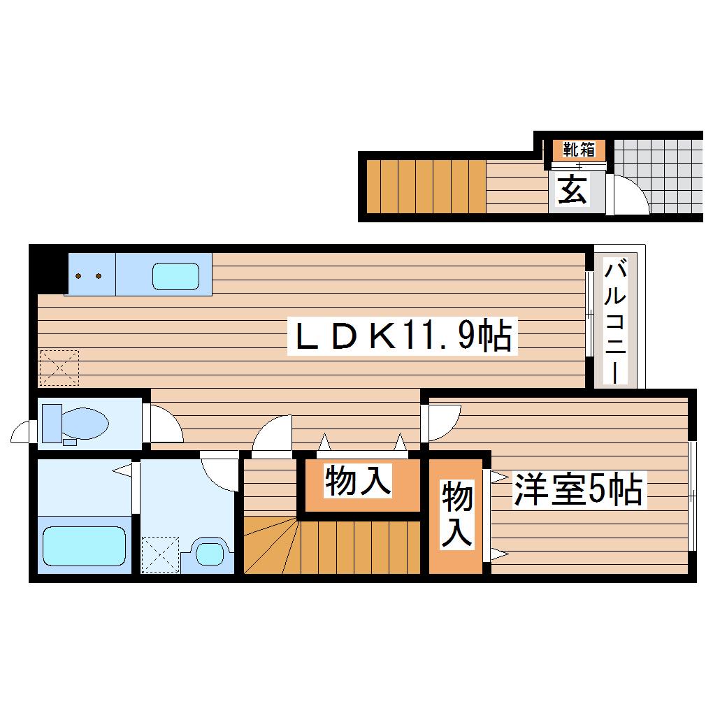 HK館123(1LDK/2階)の間取り写真