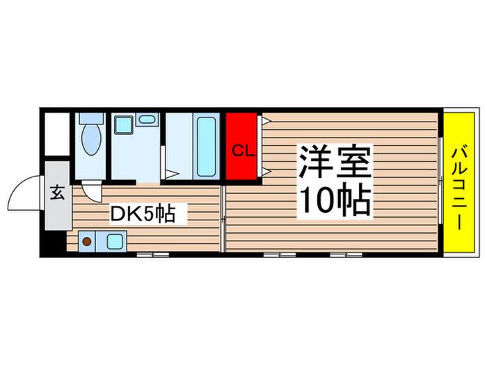 パレスサイド泉(1DK/9階)の間取り写真