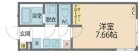 カインドネス辻堂サウス(1K/1階)の間取り写真