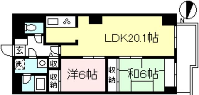 バードタウン2番館(2LDK/2階)の間取り写真