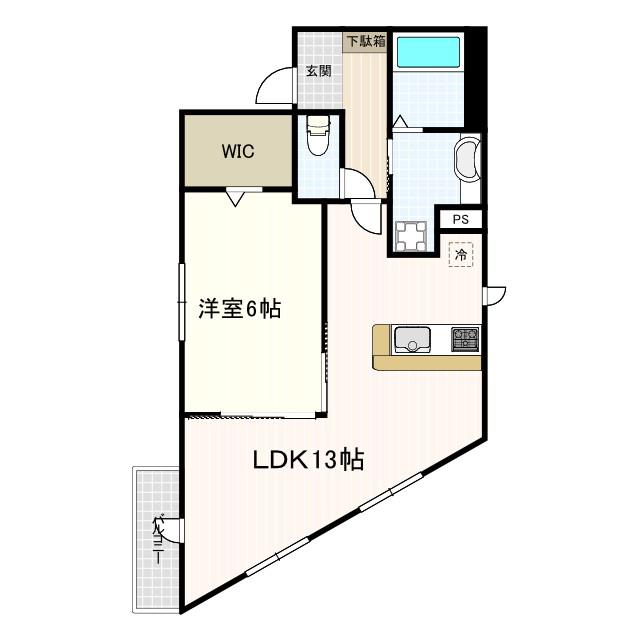アルモ井の頭(1LDK/2階)の間取り写真