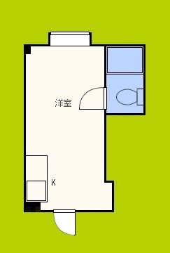 京橋ハイツ30(ワンルーム/1階)の間取り写真