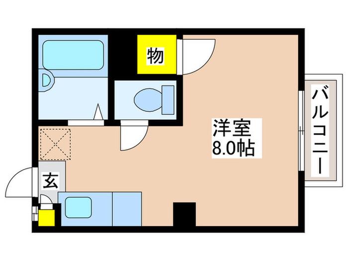 ミュー高幡(ワンルーム/2階)の間取り写真