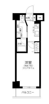 LEXE八広(1K/3階)の間取り写真