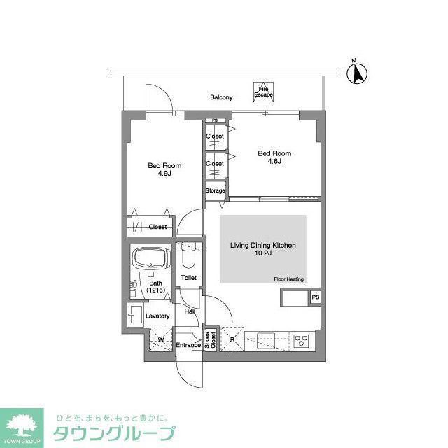 コンフォリア・リヴ文京千駄木(2LDK/3階)の間取り写真