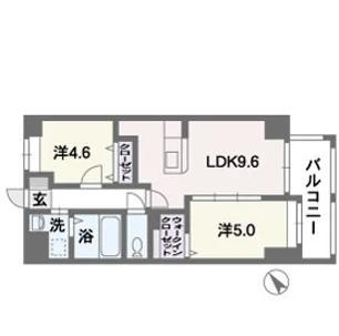 リブル高砂(2LDK/6階)の間取り写真