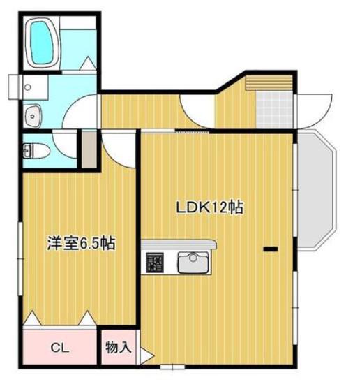 クレストール福泊A(1LDK/1階)の間取り写真
