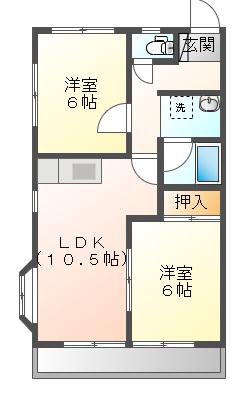 コスモハイツ(2LDK/2階)の間取り写真