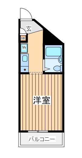エミグラント妙蓮寺(1K/1階)の間取り写真