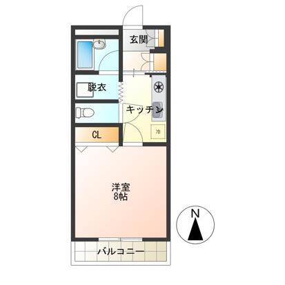 TNマンションI(1K/3階)の間取り写真