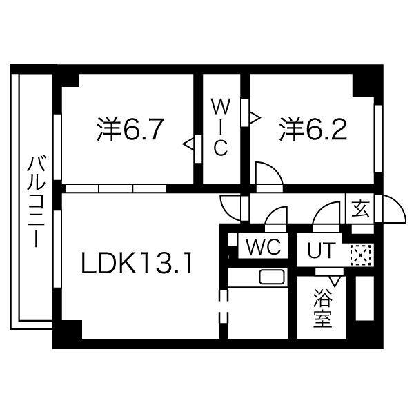 MZ・ESTATE II(2LDK/3階)の間取り写真