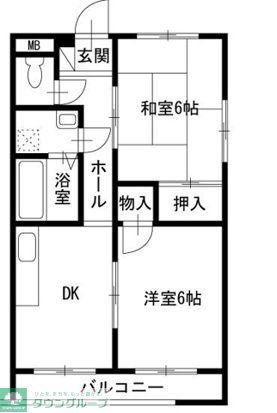 サンヒルズ東戸塚C(2DK/1階)の間取り写真