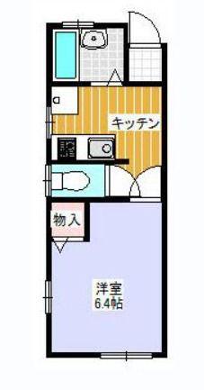 ソシア片瀬(1K/1階)の間取り写真