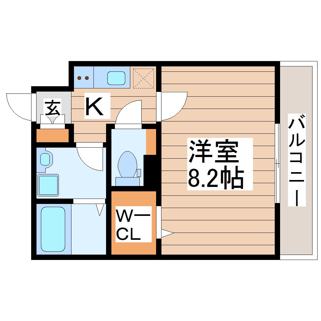 クラージュY・S(1K/2階)の間取り写真