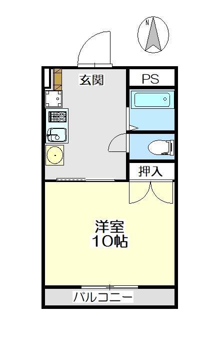 スリーパーシモンズパレス(1DK/3階)の間取り写真