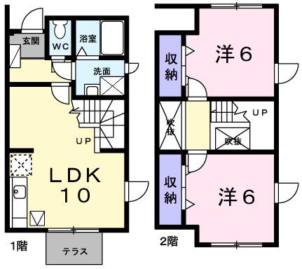 レイクサイド・スターI(2LDK/1階)の間取り写真