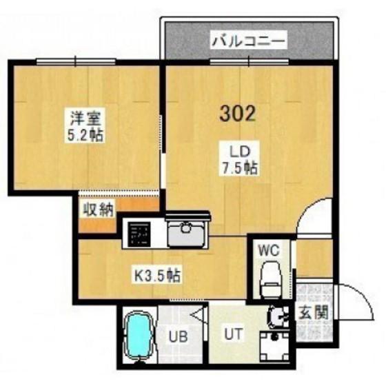 ANNEJUDEアンジュード(1LDK/3階)の間取り写真