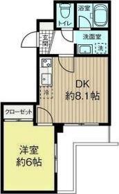 カピテーヌ円山(1DK/4階)の間取り写真