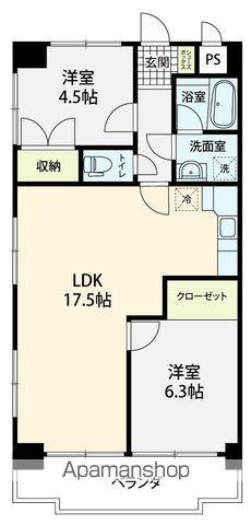 メリーレジデンス白菊(2LDK/4階)の間取り写真