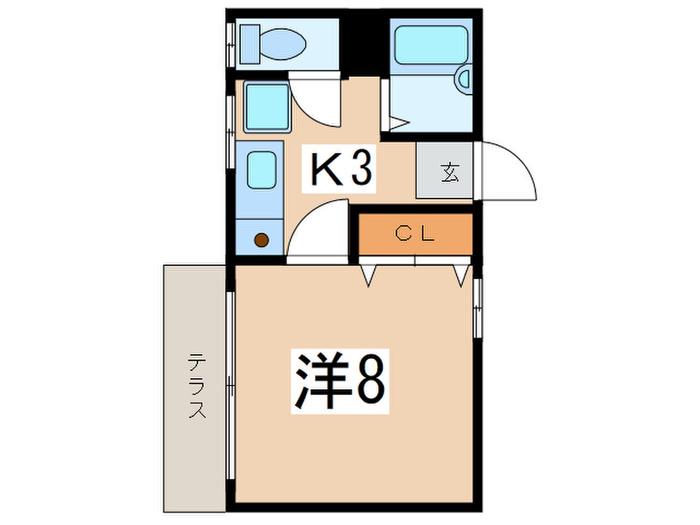 ガーデンハイツ(1K/1階)の間取り写真