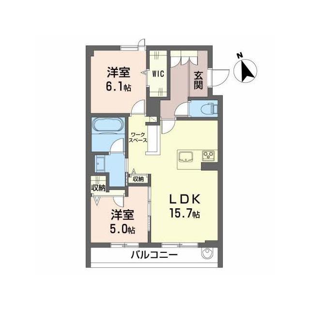 シャーメゾン加納南陽(2LDK/2階)の間取り写真
