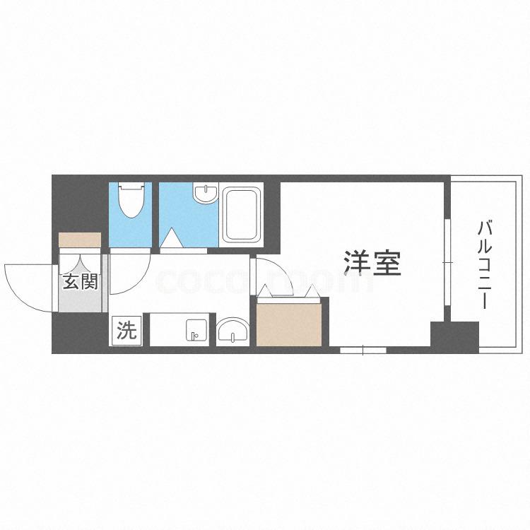 ラナップスクエア同心(1K/8階)の間取り写真