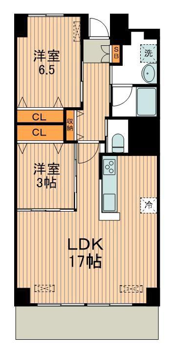 マンションニュー清澄(2LDK/7階)の間取り写真