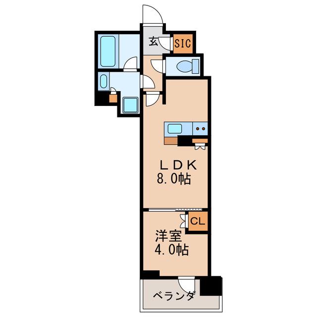 オープンレジデンシアTHE MID MARK(1LDK/14階)の間取り写真