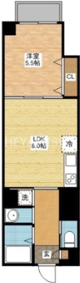 MフラットIII(1LDK/6階)の間取り写真