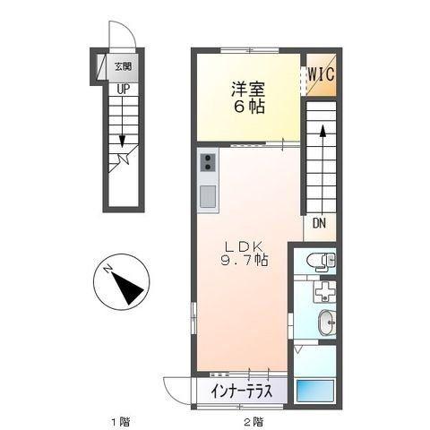 コンフォーレ ハナミズキ(1LDK/2階)の間取り写真