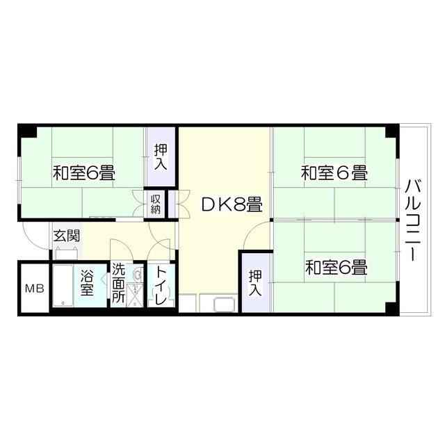 ニューライフ高嶺(3DK/4階)の間取り写真