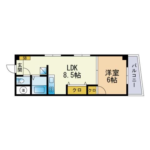 アコード住吉(1LDK/5階)の間取り写真