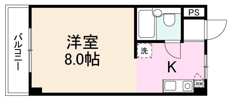 サンヴェルデ太田(ワンルーム/2階)の間取り写真