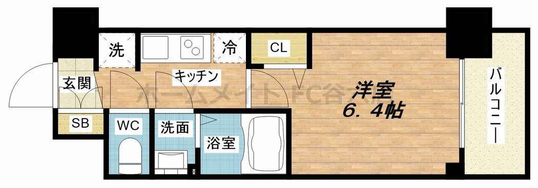 プレサンス新大阪イオリア(1K/3階)の間取り写真