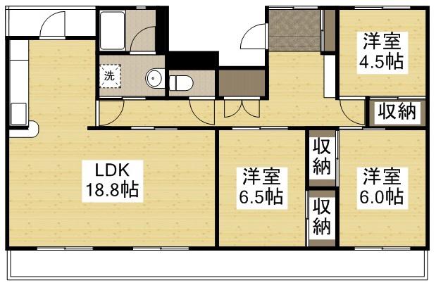 KSB庄 III(3LDK/4階)の間取り写真