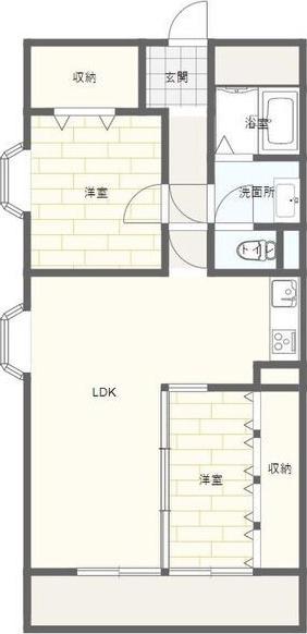ルネ鶴舞(2LDK/9階)の間取り写真