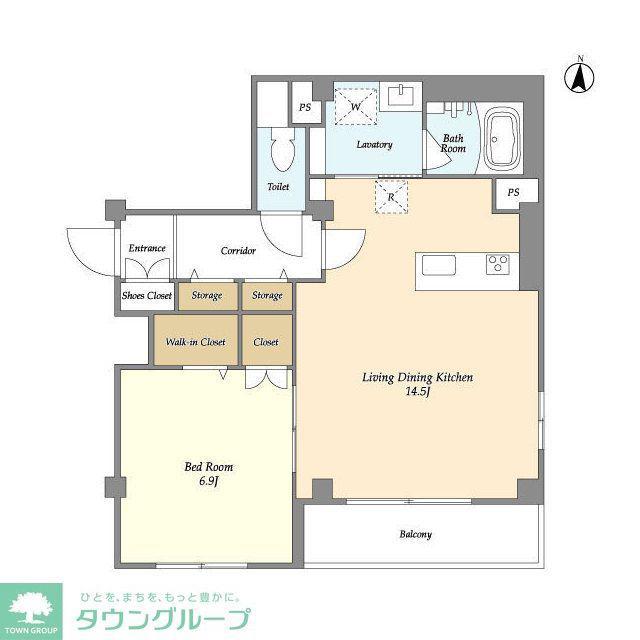 ORME COURT KINSHICHO(1LDK/5階)の間取り写真
