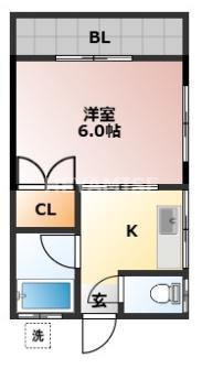 PLANETCORE片淵B(1K/1階)の間取り写真