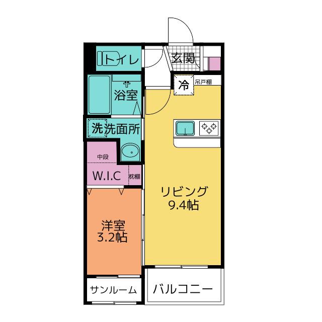 I-VITA KUROSAKI(1LDK/1階)の間取り写真
