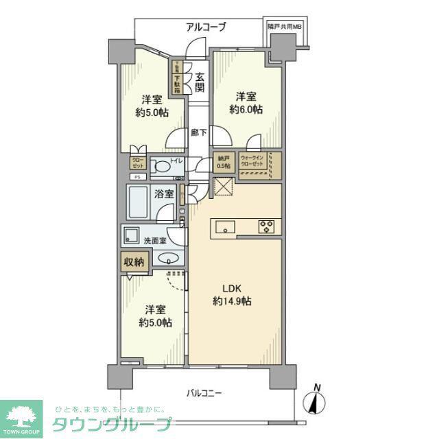 プラウド横浜幸ヶ谷(3LDK/4階)の間取り写真