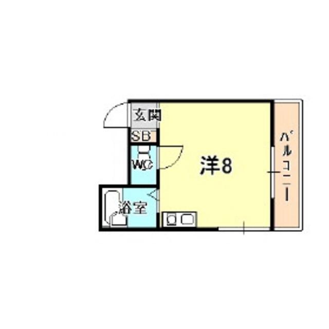 ドリームコート甲東園(ワンルーム/2階)の間取り写真