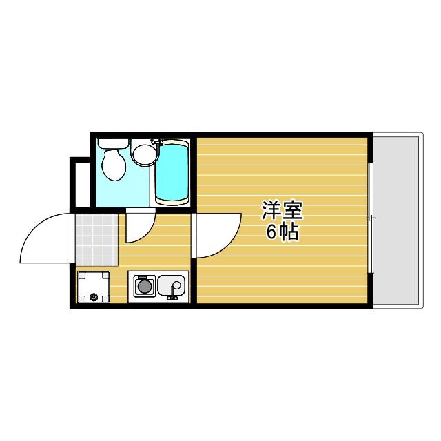 ミフネセントラルベア東淀川(1K/4階)の間取り写真